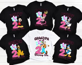 Bundle Cartoon Birthday Png, Family Birthday Boy/Girl Png, Minnie Birthday Girl Png, Minnie Birthday Family Matching Design
