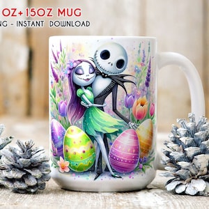 Nightmare Before Easter Mug, Easter 11oz 15oz Mug Wrap, Mug Sublimation, Happy Easter Mug, Mug Wrap, Easter Png Instant Download