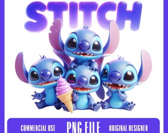 Lilo And Stitch Png, Stitch Family Graphic Png, Lilo & Stitch Movie Png, Blue Monster Png, Trendy Png, Instant Download