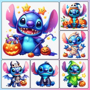 Stitch Horror Characters Png, Cartoon Halloween Clipart, Trick Or Treat PNG, Spooky Season Png, Magic Kingdom Halloween Png, święto png