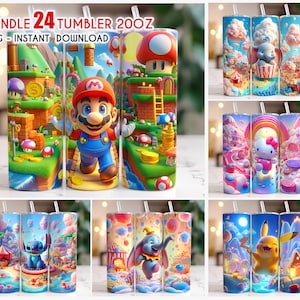 Bundle 24 Cartoon Magic Tumbler, Wonderful Land Tumbler, Magic 20oz Tumbler Wrap, Cartoon Bundle Tumbler,Tumbler Wrap Png,Instant Download