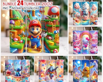 Bundle 24 Cartoon Magic Tumbler, Wonderful Land Tumbler, Magic 20oz Tumbler Wrap, Cartoon Bundle Tumbler,Tumbler Wrap Png,Instant Download
