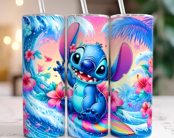 Envoltura de vaso de verano de puntada vibrante, vaso delgado de 20 oz, envoltura de vaso de puntada, sublimación de vaso, descarga digital png