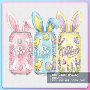 Bunny Easter Soda Png, Retro Soda Can Digital Download, Cute Easter Day Png, Cartoon Design Png, Funny Easter Design Png