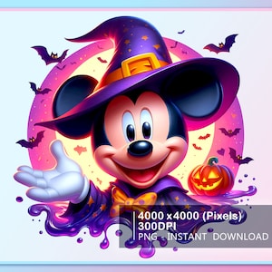 Cartoon Mouse Spooky Season Vibes Png, Cartoon Halloween Clipart, Halloween Splash Watercolor Png, Png Download