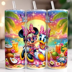 Kubek plażowy z kreskówkową Bestie Summer, 20oz prosty kubek, Kubek letni z kreskówkową Bestie, Prezent na kubek Bestie, Sublimacja na kubek, Pobierz plik PNG