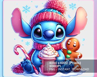 Cozy Cute Stitch Christmas Png, Stitch Christmas Vibes, Kid Christmas Sublimation, Merry Christmas Png, Stitch Santa Xmas Png