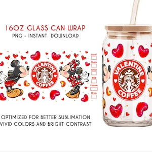 Cartoon Valentine Can Glass, 16oz Can Glass, Valentine Can Glass Wrap, Xoxo Valentine Png, Valentine Png, Digital Download