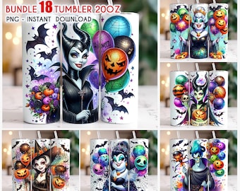Bundle Villains Friends Halloween Tumbler PNG, Halloween Villains Wicked PNG, Villains Halloween Ballong PNG, Digital Nedladdning