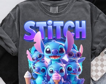 Blue Monster Cartoon Png, Stitch Lilo Png, Lilo And Stitch Cartoon Family Graphic Png, Cartoon Movie Png, Birthday Gifts Shirt Png