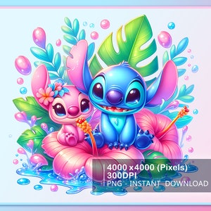 Dessin animé couple floral aquarelle Splash Png, dessins animés graphiques et oeuvres d'art, esthétique arc-en-ciel, fichier numérique PNG téléchargement immédiat