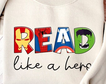 Read Like a Hero Png, Superhero Png, Teacher Superhero Png, Superhero Teacher Png, Super Teacher Png, Gift For Teacher, Teacher Appreciation