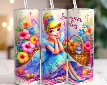 Cinderella Princess Floral Garden Tumbler Wrap PNG, 20oz Tumbler, Tumbler Sublimation, Princess Tumbler, Summer Tumbler,Png Instant Download