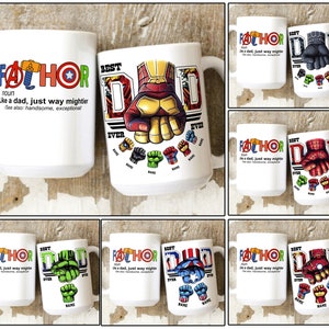 Bundle Fathor Funny Kids and Dad Fist Bump Mug, 11oz Mug Wrap, Mug Sublimation Mug, Vatertagsgeschenk-Tasse, Dad Mug Gift, Png-Download