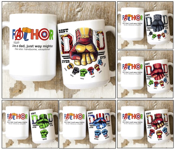 Bundle Fathor Funny Kids and Dad Fist Bump Mug, 11oz Mug Wrap, Mug Sublimation Mug, Father's Day Gift Mug, Dad Mug Gift, Png Download