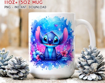 Envoltura de taza de primavera floral de puntada, envoltura de taza de 11 oz 15 oz, sublimación de taza, envoltura de taza, descarga instantánea de taza png, regalo de taza, impresión de taza