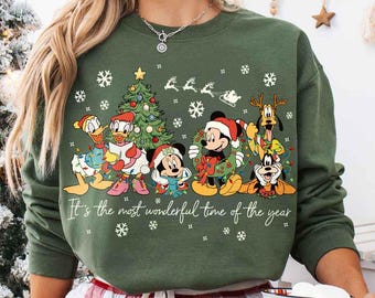 Vintage It's The Most Wonderful Time of The Year Disney Christmas Png, Cartoon Mouse & Friends WDW Christmas Party 2024 Png, Digital File