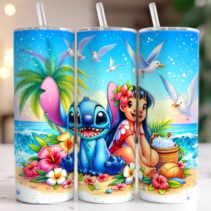 Stitch Summer Vibes Tumbler, Stitch Sublimation Designs, Lilo & Stitch Tumbler PNG, 20 oz Stitch Tumbler Wrap PNG, Stitch Wrap