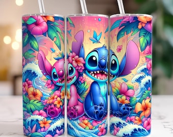 Vaso de 20 oz con diseño de dibujos animados de playa de verano, vaso delgado de 20 oz, envoltura para vaso con dibujos animados, sublimación de vaso de playa, envoltura para vaso completa, vaso en formato PNG