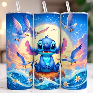 Stitch Summer Vibes Tumbler, Stitch Sublimation Designs, Lilo & Stitch Tumbler PNG, 20 oz Stitch Tumbler Wrap PNG, Stitch Wrap