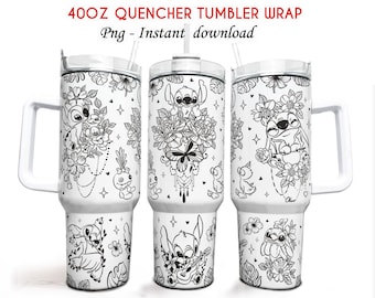 Cartoon 40oz Tumbler Quencher Tumbler Wrap, Stitch Laser Tumbler Wrap, Magic Tumbler Wrap, Stitch 40z Tumbler Wrap PNG, Png Download
