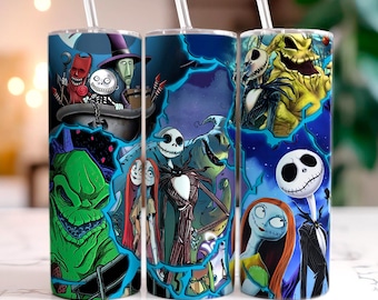 Halloween Character Movies 20Oz Tumbler Wrap, Spooky Season Tumbler Wrap, Halloween Nightmare Png, Nightmare Halloween Tumbler, Digital File