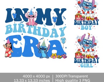 Stitch Birthday 2 Side Design Png, Stitch Birthday Shirt, Birthday Boy/Girl Png, Custom Kids Birthday Shirt, Lilo E Stitch Birthday Png