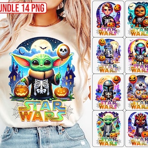 Bundle 14 Cartoon Halloween Characters Png, Spooky Season Png, Not So Scary, Star Wars Halloween Png, Trick Or Treat Png, Halloween Png