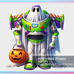 Halloween Ghost Cartoon Characters, Toy Story, Buzz Lightyear Ghost, Spooky Season Png, Halloween Trip, Custom Name kids Png