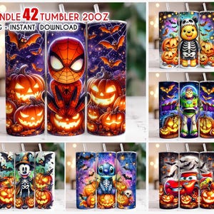 Cartoon Halloween Bundle Png, Toy Story Halloween Wrap, Lightning Mcqueen Tumbler, Buzz Lightyear Spooky Vibes, Spiderman Halloween Png