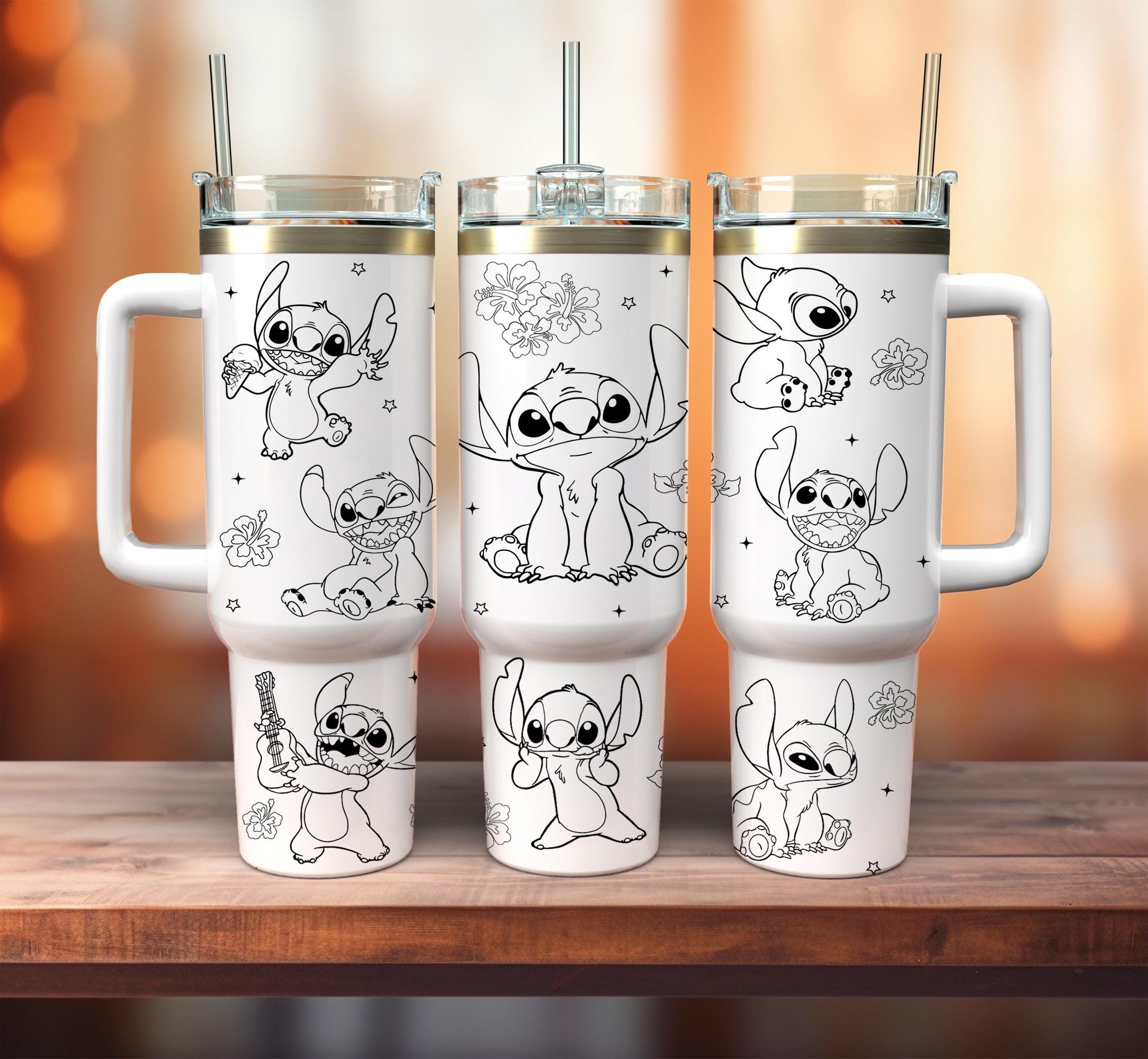 40oz Stitch Tumbler Wrap PNG, Stitch Tumbler Sublimation, Sublimation Design, 40oz Quencher Tumbler Png, Instant Download