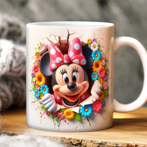 Paquete 54 Envoltura de taza de dibujos animados de primavera, Taza floral de primavera 3D, Taza de dibujos animados 3D, Envoltura de taza completa, Taza de sublimación, Descarga instantánea imagen 3