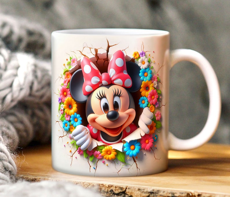 Paquete 54 Envoltura de taza de dibujos animados de primavera, Taza floral de primavera 3D, Taza de dibujos animados 3D, Envoltura de taza completa, Taza de sublimación, Descarga instantánea imagen 3