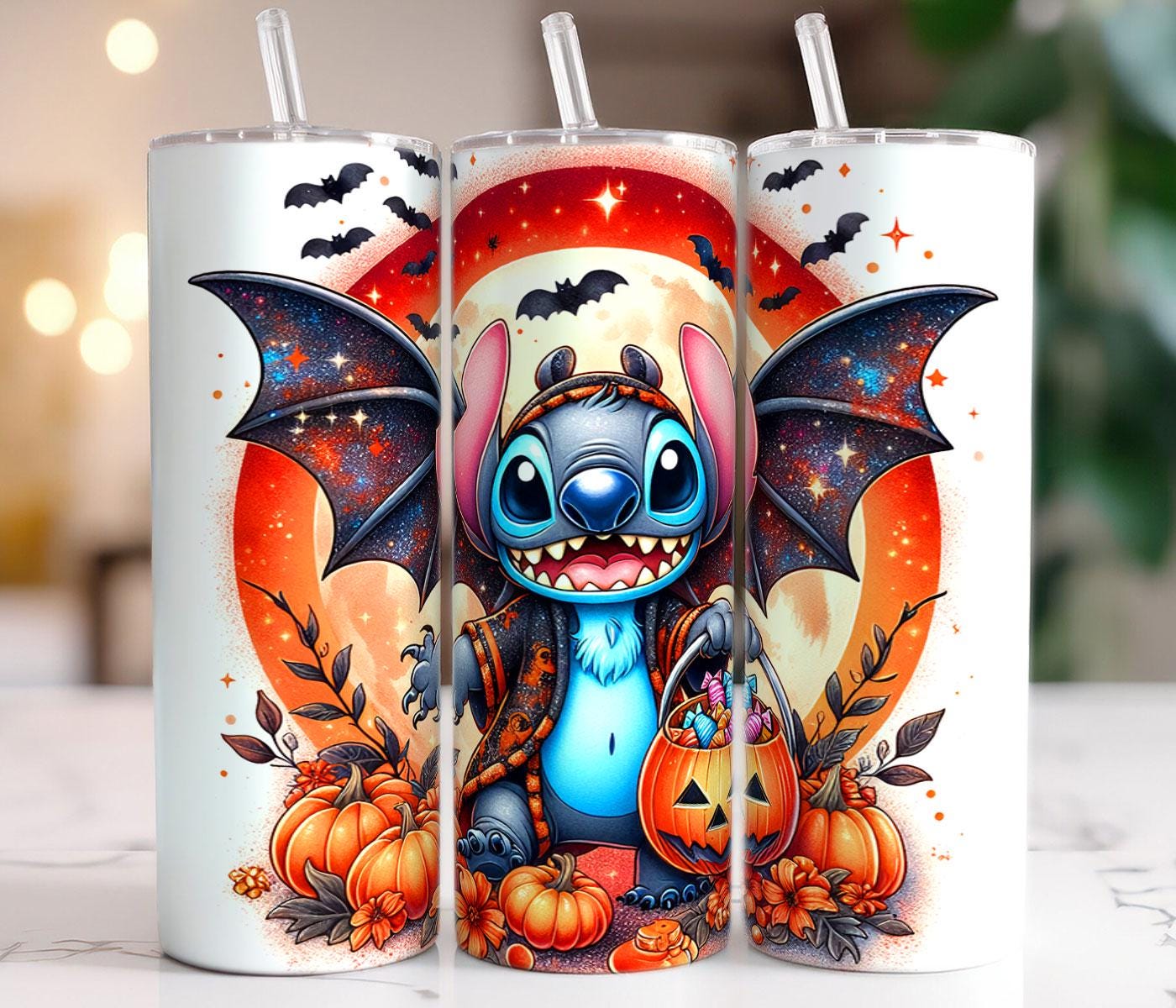 Stitch Spooky Season Tumbler, 20oz Skinny Tumbler, Halloween Tumbler Wrap, Cartoon Halloween Png, PNG Cute Stitch Images