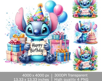 Paquete de puntadas de cumpleaños PNG, diseño de camiseta de puntadas de cumpleaños, sublimación de PNG de niña/niño de cumpleaños, dibujos animados de cumpleaños PNG, descarga instantánea