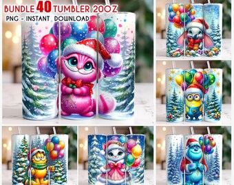 Bundle Cartoon Christmas Tumbler Wrap Png, 20oz Skinny Tumbler, Christmas Movie Tumbler, Christmas Tumbler, Tumbler Sublimation Design Png