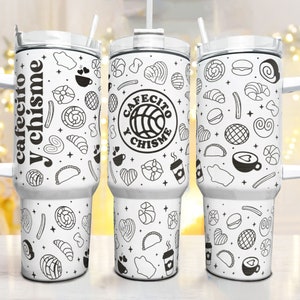 Cafecito Y Chisme Png Copo 40oz, Conchas Png, Dia dos Namorados Mexicano, Café Mexicano Png, gravura em copo Png, arquivo digital de copo gravado