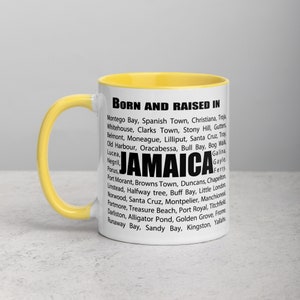 Geboren und aufgewachsen in Jamaika Becher, jamaikanische Kaffeetasse, lustige jamaikanische Tasse, niedliche jamaikanische Tasse, jamaikanische Tasse, jamaikanisches Geschenk, jamaikanische Tasse