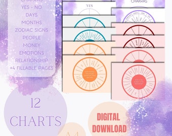 Pendel Chart Bundle Druckbare Seiten Pendel Chart Pendel druckbare Seiten Hexerei Grimoire Seiten Pendel Chart Bundle Digital Download