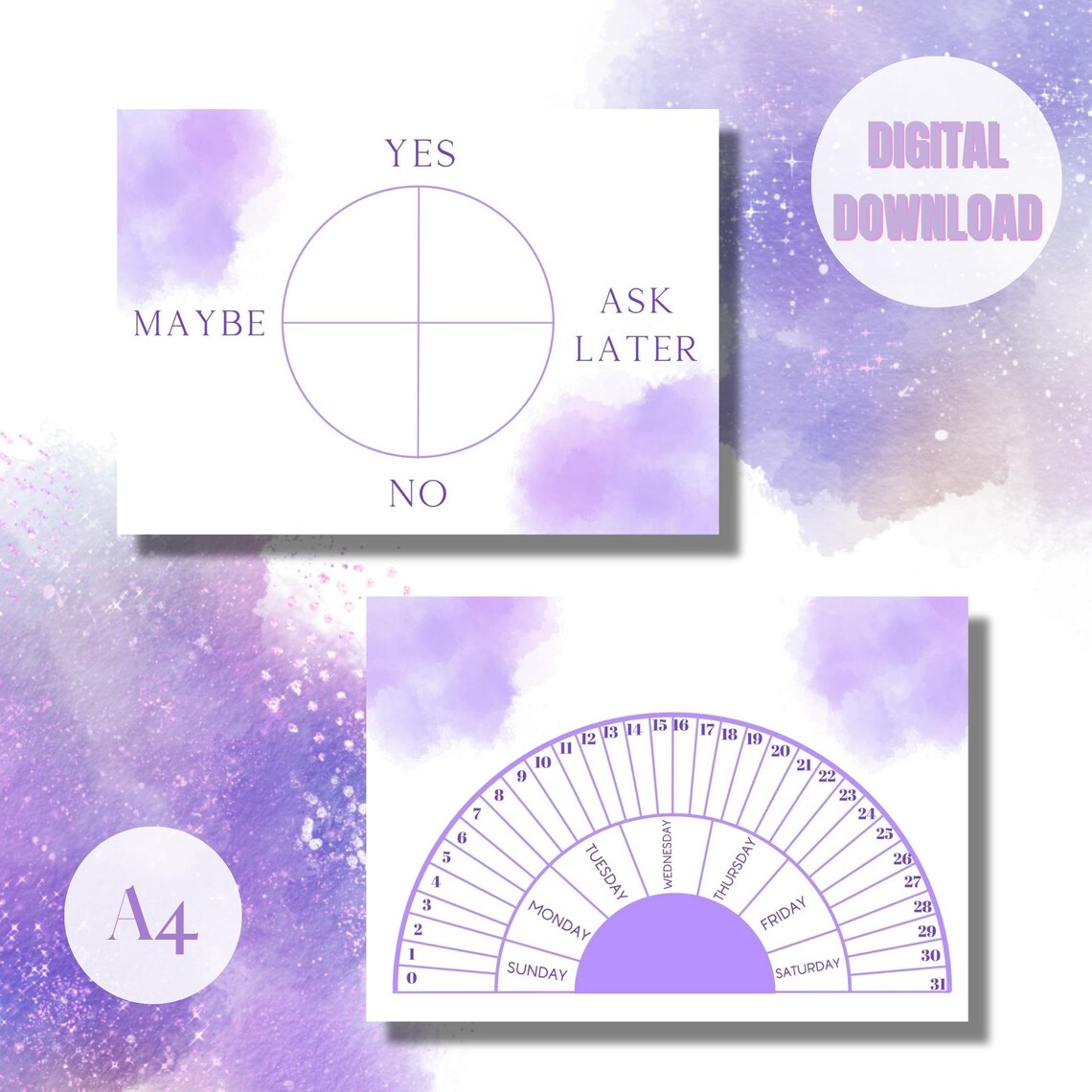 Pendulum Chart Printable Pages Dowsing Chart Dowsing Printable Pages Witchcraft Grimoire Pages ...