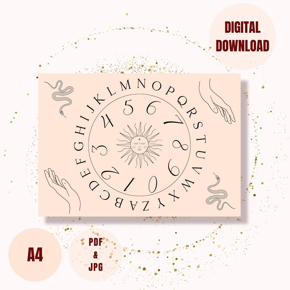 Pendulum Board Printable Chart Pages Dowsing Chart Canva Editable ...