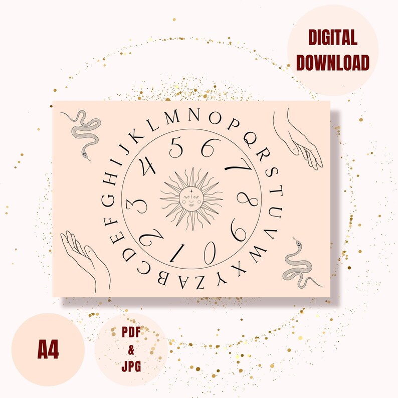 Pendulum Board Printable Chart Pages Dowsing Chart Canva Editable ...