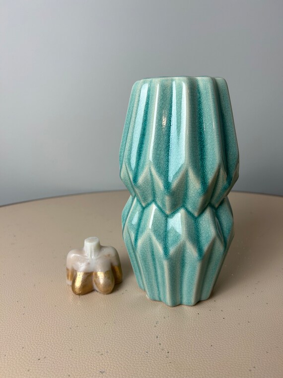 Bloomingville Sky Blue Ceramic Fluted Vase