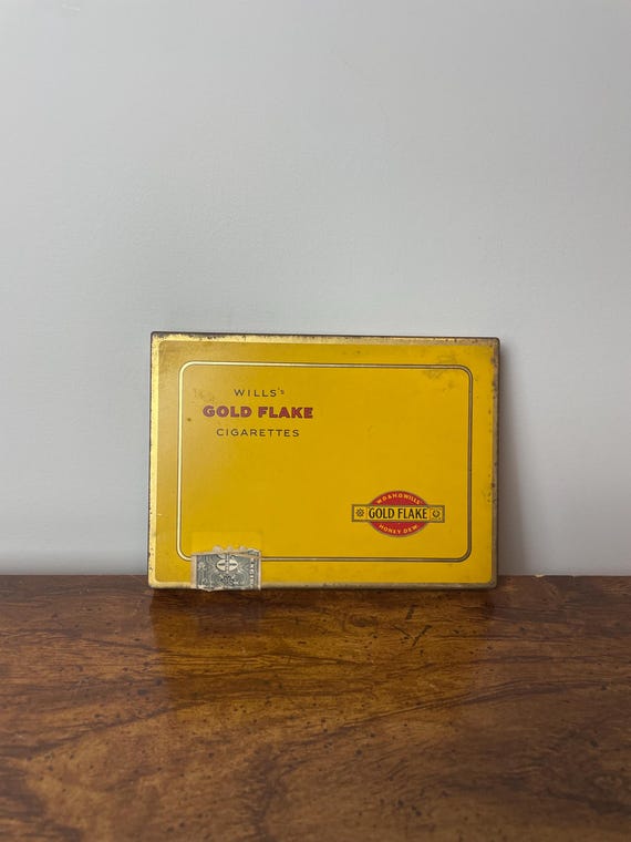 gold flake cigarette tin Vintage Wills Gold Flake Cigarette Tin | Classic Metal Storage | Unique  Trinket Dish| Collectible Tobacco Tin | Smoker Souvenir | Gift Idea