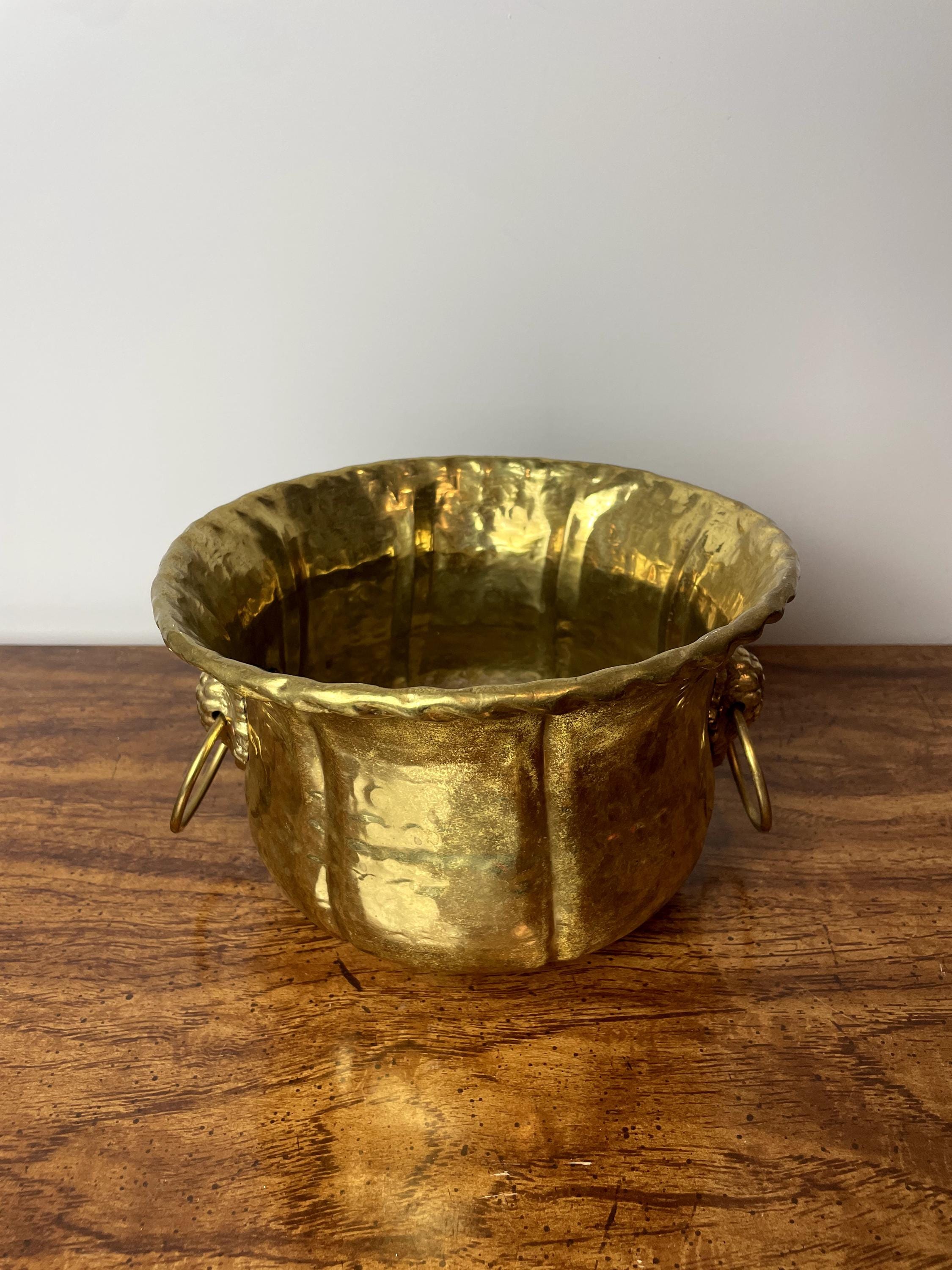 Vintage Brass Cauldron With Two Side Handles | Cottage Core Indoor ...