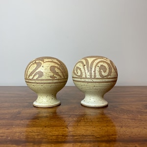 Vintage Pottery Salt and Pepper Shakers | Rustic Kitchen Decor | Farmhouse Style S&P Set | Rare Vintage | Unique Gift | Imperfect*