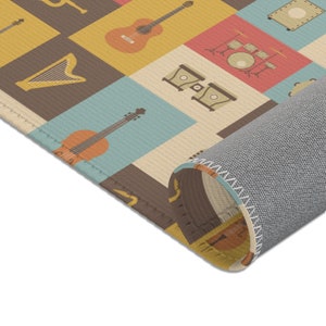 Music Teacher Gift, Mid-century Music Room Rug, Retirement Gift, Music ...