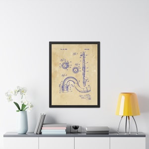 Klarinettenlehrer Geschenk, Vintage Bassklarinette Poster, Holzbläser, Klarinette Patent Zeichnung, Gerahmte Poster