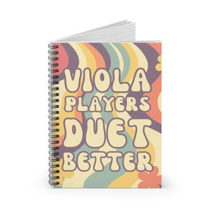 Groovy Viola Teacher Gift, Viola Player Gift, Retro Hippie Cool, Viola Student Gift, Violist Spiral Notebook - Ruled Line
