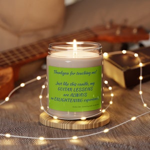 Guitar Teacher Gift for Guitar Lessons Thankyou, Scented Soy Candle, 9oz